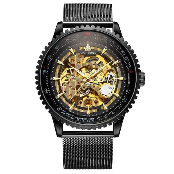 wristwatches 2021 mg. orkina mg men men's skeleton mechanical watch automatic black stainless steel mesh band erkek kol saati, Slivery;brown
wristwatches 2021 mg. orkina mg men men's skeleton mechanical watch automatic black stainless steel mesh band erkek kol saati, Slivery;brown