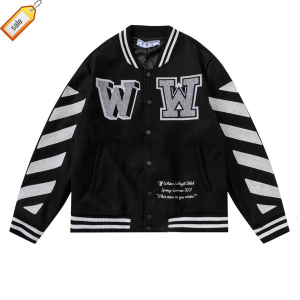 new 2021 autumn and winter off double thorn embroidered ww letter casual baseball suit men's women's fashion versatile coat, Black;brown
new 2021 autumn and winter off double thorn embroidered ww letter casual baseball suit men's women's fashion versatile coat, Black;brown