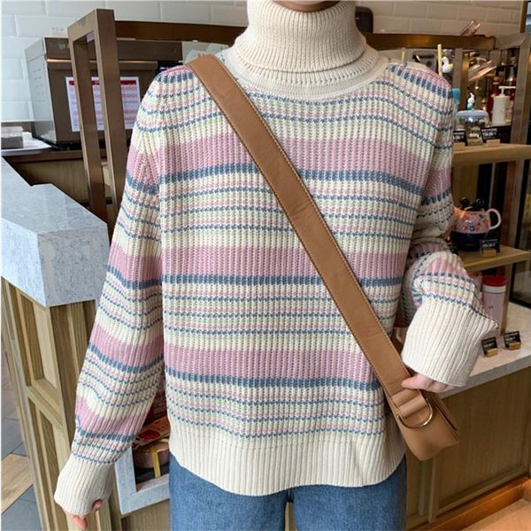 women's sweaters ly varey lin autumn winter women casual turtleneck striped long sleeve knitting pullover lady loose thick warm sweater, White;black
women's sweaters ly varey lin autumn winter women casual turtleneck striped long sleeve knitting pullover lady loose thick warm sweater, White;black