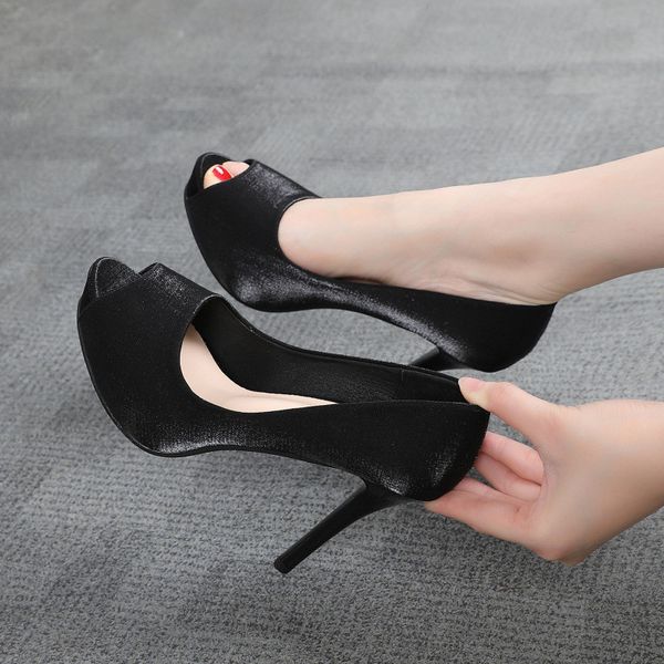 dress high ladies silk pumps women peep toe party wedding shoes bridal heels 1 nw7x, Black
dress high ladies silk pumps women peep toe party wedding shoes bridal heels 1 nw7x, Black