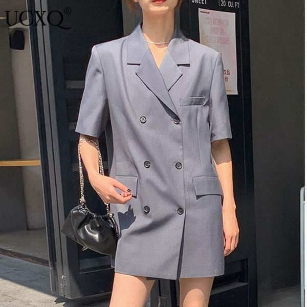 women's suits & blazers ucxq woman blazer casual simple short sleeve double row button notched loose jacket 2021 spring and autumn fash, White;black
women's suits & blazers ucxq woman blazer casual simple short sleeve double row button notched loose jacket 2021 spring and autumn fash, White;black