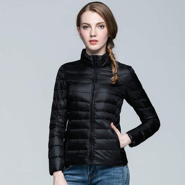 down winter warm coat with portable storage bag ultra light thin 90% white duck jacket women outerwear down parka, Black
down winter warm coat with portable storage bag ultra light thin 90% white duck jacket women outerwear down parka, Black