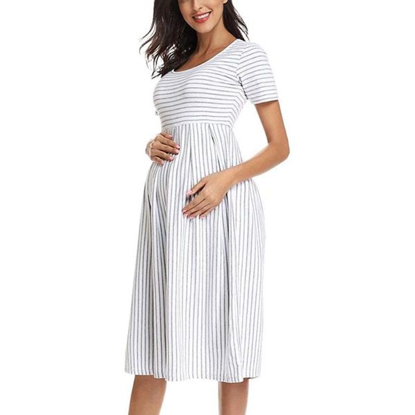 maternity dresses 2021 dress short sleeve striped long breastfeeding pregnancy, White
maternity dresses 2021 dress short sleeve striped long breastfeeding pregnancy, White