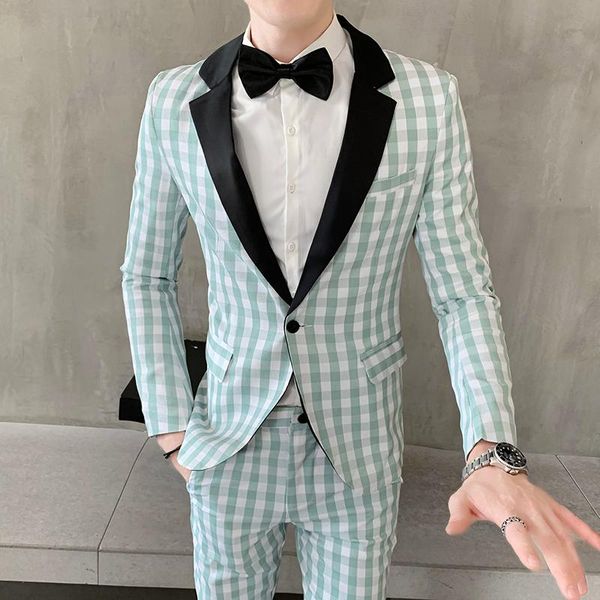 men's suits & blazers 2 pieces 2021 men british style designs mens suit autumn winter thick slim fit plaid wedding dress tuxedos sets, White;black
men's suits & blazers 2 pieces 2021 men british style designs mens suit autumn winter thick slim fit plaid wedding dress tuxedos sets, White;black