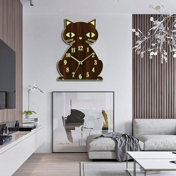 wall clocks night light clock retro wooden indoor living room luminous with numerals hands glow in dark cat shape
wall clocks night light clock retro wooden indoor living room luminous with numerals hands glow in dark cat shape