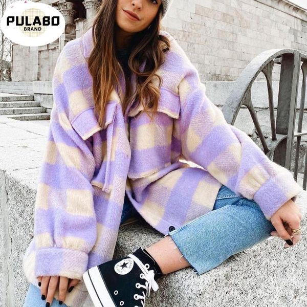 stylish sweet plaid woolen shirt jackets women fashion pockets turn-down collar check jacket cute girls chic coat streetwear women's, Black;brown
stylish sweet plaid woolen shirt jackets women fashion pockets turn-down collar check jacket cute girls chic coat streetwear women's, Black;brown