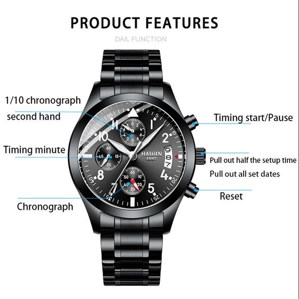 wristwatches haiqin men watch stainless steel sports waterproof watches quartz wristwatch male clock erkek kol saati, Slivery;brown
wristwatches haiqin men watch stainless steel sports waterproof watches quartz wristwatch male clock erkek kol saati, Slivery;brown
