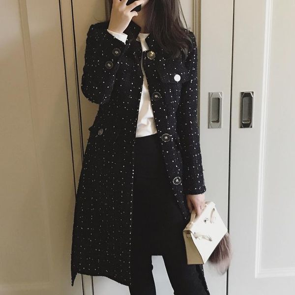 women's wool & blends autumn winter black tweed jacket women double breasted coats elegant overcoat basic coat pockets long woolen muje
women's wool & blends autumn winter black tweed jacket women double breasted coats elegant overcoat basic coat pockets long woolen muje