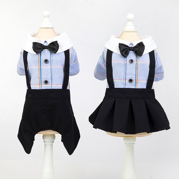 pet cloth spring and summer dog couple student suit teddy bear bomei