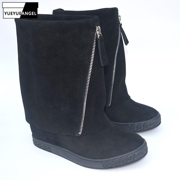 designer front zip high-boots women 8cm height increasing white ankle runway cowgirl zapatos de mujer plus size, Black
designer front zip high-boots women 8cm height increasing white ankle runway cowgirl zapatos de mujer plus size, Black