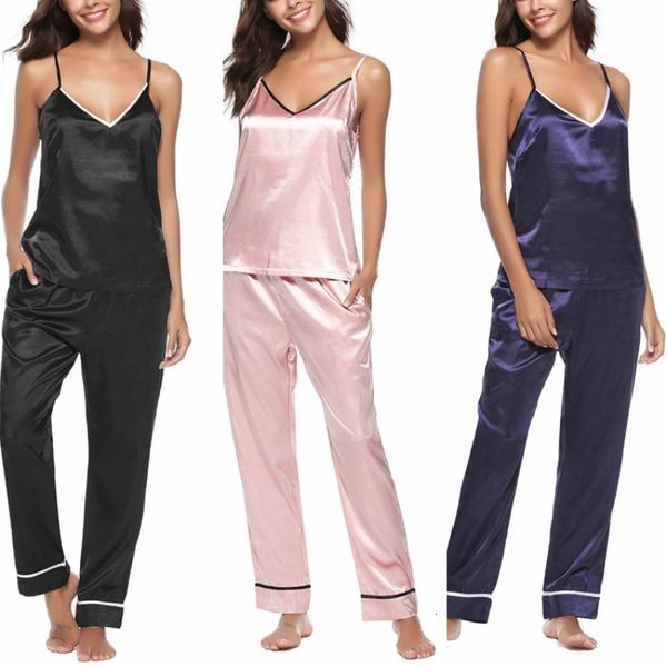 two piece dress summer women's pajama suit strap spinning bathrobe women silk leisure pink black royal blue two-piece sleevel, White
two piece dress summer women's pajama suit strap spinning bathrobe women silk leisure pink black royal blue two-piece sleevel, White