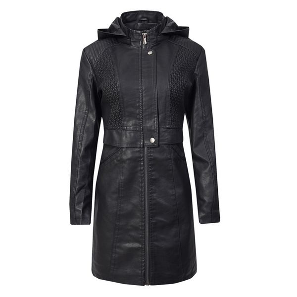 fashion leather coats women's spring autumn clothing long section slim pu leather jacket brown black coffee leather jacket women 211110
fashion leather coats women's spring autumn clothing long section slim pu leather jacket brown black coffee leather jacket women 211110