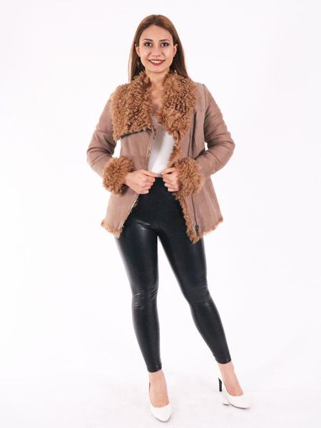 natural sheepskin genuine leather jacket women brand slim female real lambskin outerwear ladies clothing women's wool & blends, Black
natural sheepskin genuine leather jacket women brand slim female real lambskin outerwear ladies clothing women's wool & blends, Black