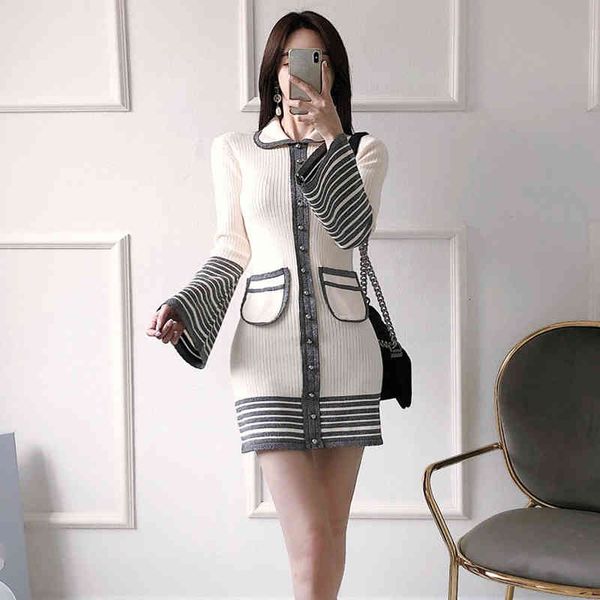 dresses woman sweater es for women's fall winter clothes korean style long sleeve striped knitted clothing pocket, Black;gray
dresses woman sweater es for women's fall winter clothes korean style long sleeve striped knitted clothing pocket, Black;gray
