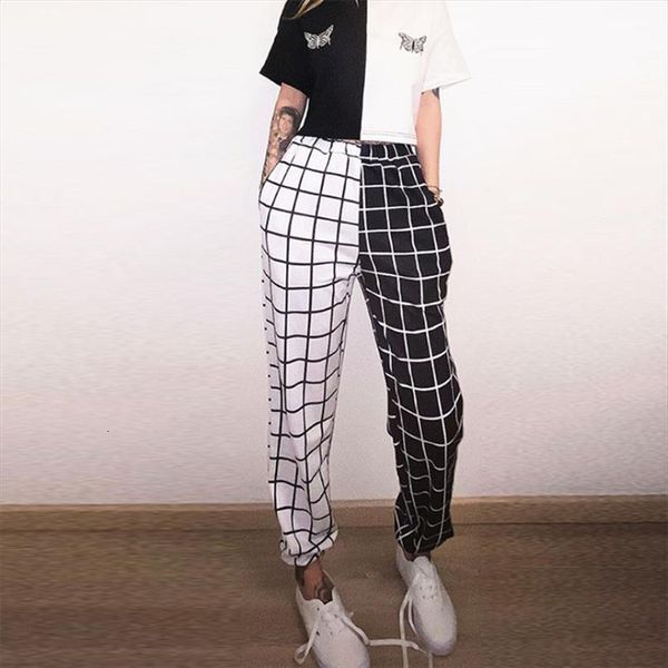 patchwork plaid jogger contrast color women pants high waist elastic sport female summer casual fashion ladies sweatpants, Black;white
patchwork plaid jogger contrast color women pants high waist elastic sport female summer casual fashion ladies sweatpants, Black;white