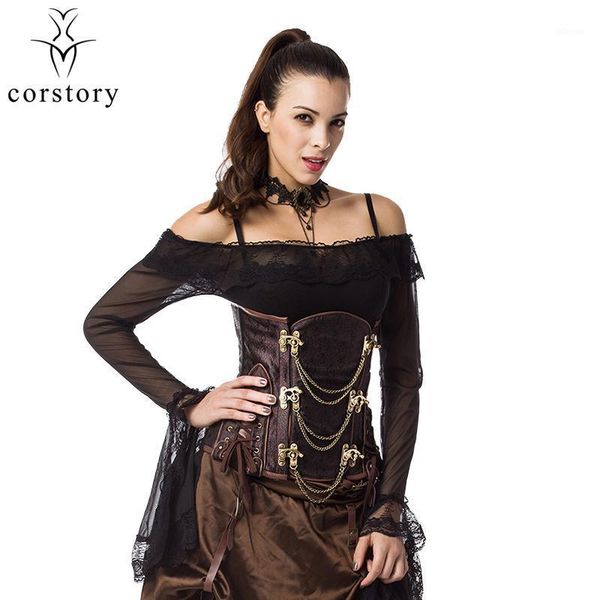corstory retro brown&black brocade steel boned steampunk underbust corset waist trainer gothic corsets and bustiers &, Black;white
corstory retro brown&black brocade steel boned steampunk underbust corset waist trainer gothic corsets and bustiers &, Black;white