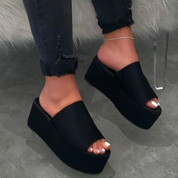 high-heeled women flatform slippers summer leopard print thick with slides large size shoes woman wedges slipper, Black
high-heeled women flatform slippers summer leopard print thick with slides large size shoes woman wedges slipper, Black
