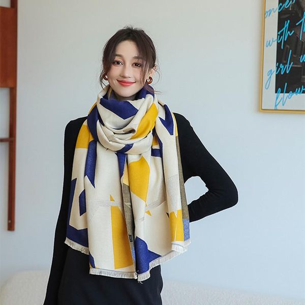scarves european and american style ladies fashion geometry pattern printing cashmere feel shawl warm scarf gift, Blue;gray
scarves european and american style ladies fashion geometry pattern printing cashmere feel shawl warm scarf gift, Blue;gray