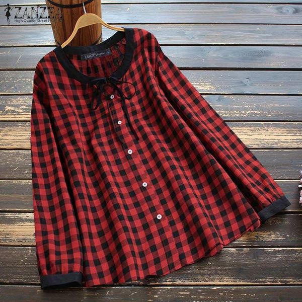 women's blouses & shirts women vintage plaid check printed blouse summer tunic casual blusas chemise spring long sleeve buttons loose, White
women's blouses & shirts women vintage plaid check printed blouse summer tunic casual blusas chemise spring long sleeve buttons loose, White