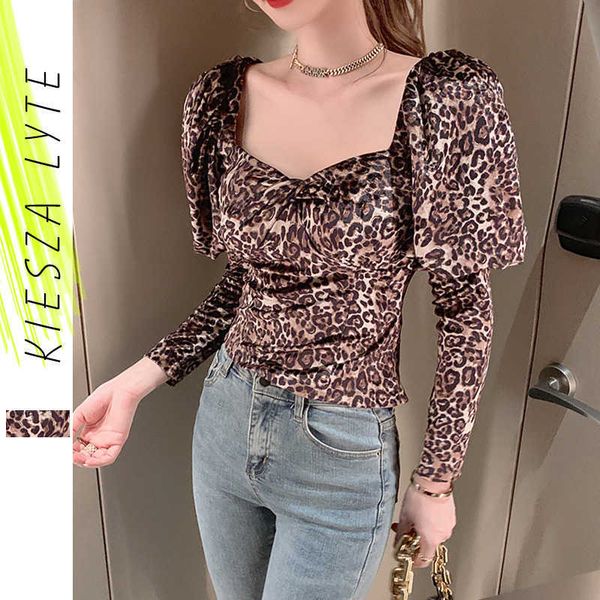 women's pullover tee autumn spring long puff sleeve leopard print t-shirt blouse ladies feminina outerwear 210608, White
women's pullover tee autumn spring long puff sleeve leopard print t-shirt blouse ladies feminina outerwear 210608, White