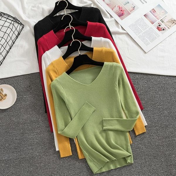 autumn winter 2021 knitted bottoming shirt v-neck pullover slim long sleeve sweater women's sweaters, White;black
autumn winter 2021 knitted bottoming shirt v-neck pullover slim long sleeve sweater women's sweaters, White;black
