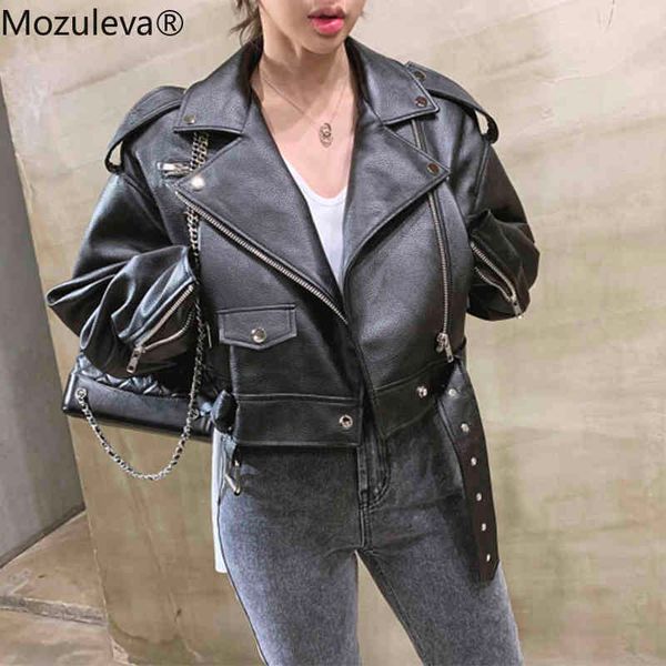 autumn coat retro high street turn-down neck women pu leather jacket short black faux female loose 210427
autumn coat retro high street turn-down neck women pu leather jacket short black faux female loose 210427