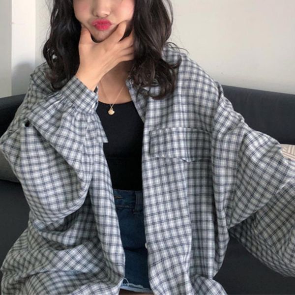 women's blouses & shirts qweek plaid shirt women checked vintage blouse with lush sleeves korean style 2021 fashion plus size harajuku, White
women's blouses & shirts qweek plaid shirt women checked vintage blouse with lush sleeves korean style 2021 fashion plus size harajuku, White