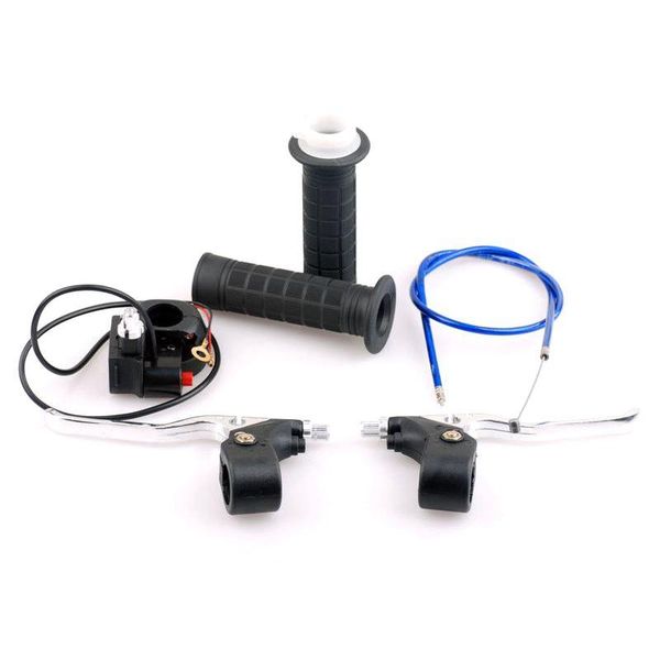 handlebars hand grips kill switch twist throttle cable brake levers for 47/49cc pocket bike