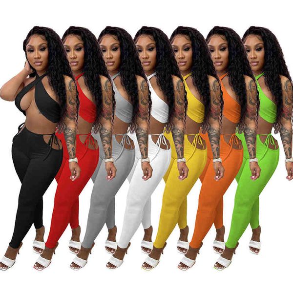 tracksuits women designer clothes cute outfits halter slim solid colour casual fashion two piece pants suit, Gray
tracksuits women designer clothes cute outfits halter slim solid colour casual fashion two piece pants suit, Gray
