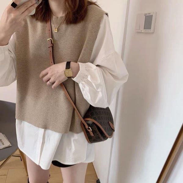 women's trench coats 2021 autumn korean version of the age life early package female fashion shirt + vena sweater two-piece set, Tan;black
women's trench coats 2021 autumn korean version of the age life early package female fashion shirt + vena sweater two-piece set, Tan;black