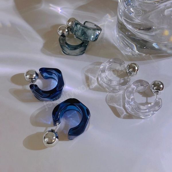 french retro transparent acrylic geometric c-shaped earrings irregular trend suitable for girls to wear trend dangle earrings, Silver
french retro transparent acrylic geometric c-shaped earrings irregular trend suitable for girls to wear trend dangle earrings, Silver