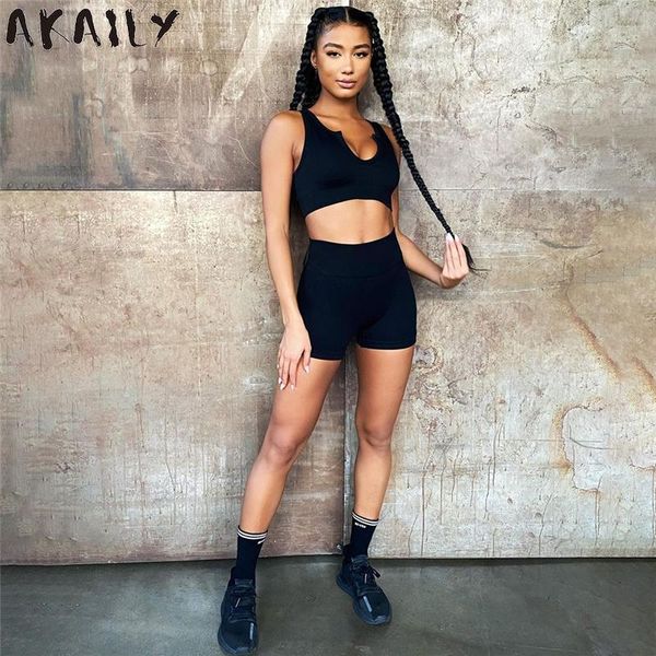 women's tracksuits akaily streetwear black tracksuit 2 two piece sets women summer matching female sleeveless crop bike shorts 2021, Gray
women's tracksuits akaily streetwear black tracksuit 2 two piece sets women summer matching female sleeveless crop bike shorts 2021, Gray
