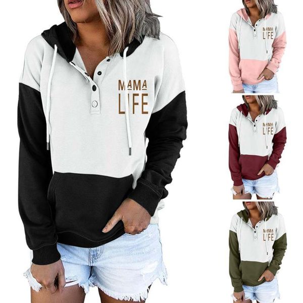 women's hoodies & sweatshirts sudaderas ladies loose casual hooded color-blocking long-sleeved printed sweatershirt fashion comfy in s, Black
women's hoodies & sweatshirts sudaderas ladies loose casual hooded color-blocking long-sleeved printed sweatershirt fashion comfy in s, Black