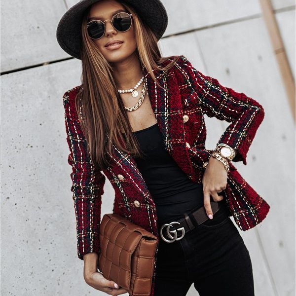 spring, autumn and winter long-sleeved women's plaid button fashion jacket 2021 slim plus size casual suit style suits & blazers, White;black
spring, autumn and winter long-sleeved women's plaid button fashion jacket 2021 slim plus size casual suit style suits & blazers, White;black