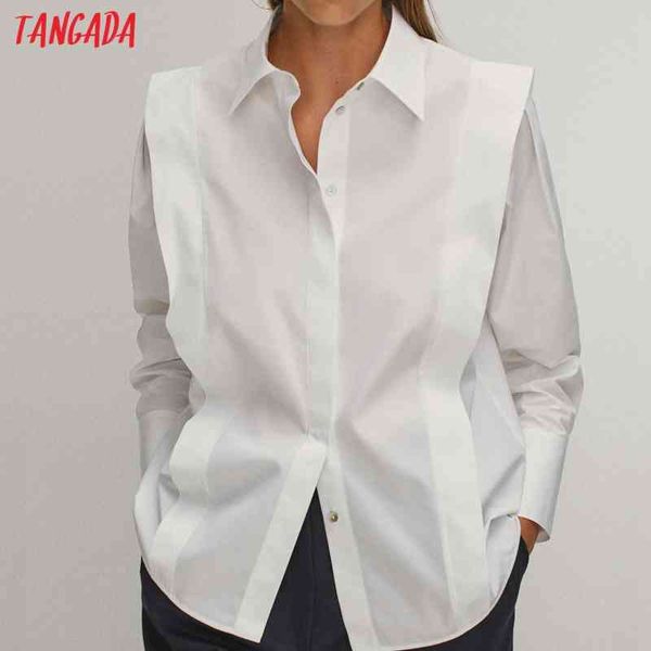 tangada women white cotton shirts long sleeve solid elegant office ladies pleated work wear blouses 6d65
tangada women white cotton shirts long sleeve solid elegant office ladies pleated work wear blouses 6d65