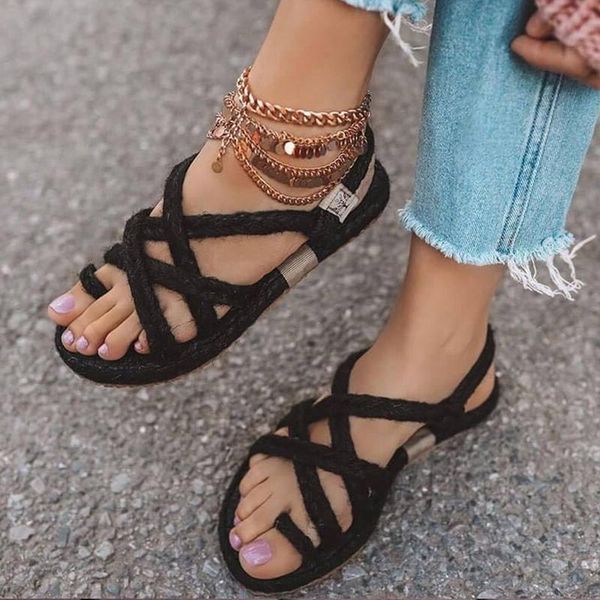 summer women woven sandals female beach shoes flat flats comfortable sandalia feminina drop, Black
summer women woven sandals female beach shoes flat flats comfortable sandalia feminina drop, Black