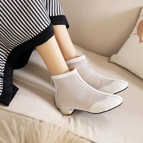 hand made see through mesh net ankle boots women black white zipper round toe spring summer short boot shoe 43
hand made see through mesh net ankle boots women black white zipper round toe spring summer short boot shoe 43