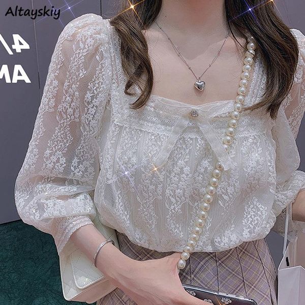 women's blouses & shirts blouse women elegant puff sleeve lace square collar sweet ulzzang trendy all-match comfort breathable streetwe, White
women's blouses & shirts blouse women elegant puff sleeve lace square collar sweet ulzzang trendy all-match comfort breathable streetwe, White