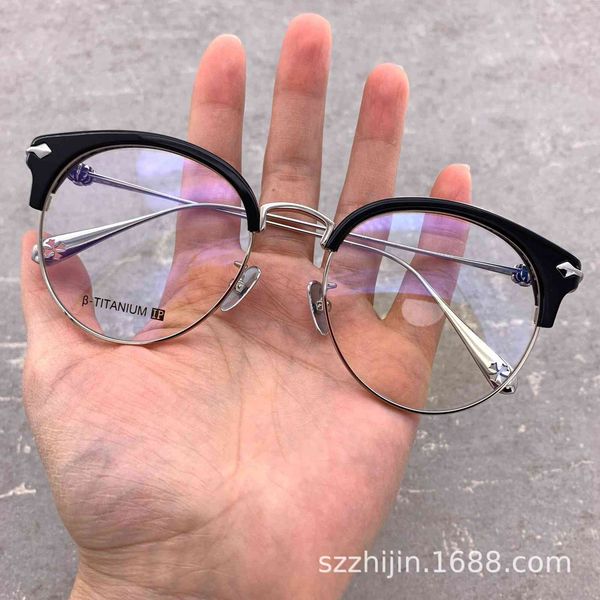 designer sunglasses japan krosin plate half eyebrow round men's and women's myopia glasses frame, White;black
designer sunglasses japan krosin plate half eyebrow round men's and women's myopia glasses frame, White;black