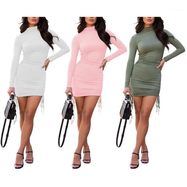 casual dresses autumn women cotton slim package hip dress long sleeve skinny half high neck drawstring mini night club solid, Black;gray
casual dresses autumn women cotton slim package hip dress long sleeve skinny half high neck drawstring mini night club solid, Black;gray
