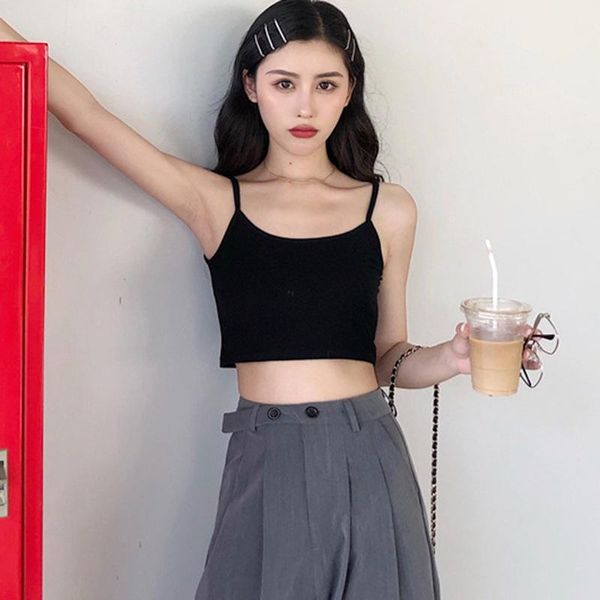 women's tanks & camis summer vest fashion straps stitching exposed navel lightweight short slim bottoming camisole female, White
women's tanks & camis summer vest fashion straps stitching exposed navel lightweight short slim bottoming camisole female, White
