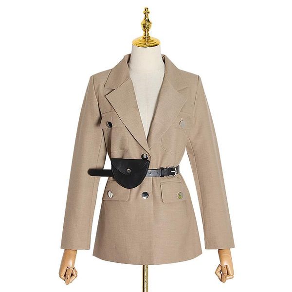 women's suits & blazers fashionable single breasted thin waist bag accessories ladies suit, White;black
women's suits & blazers fashionable single breasted thin waist bag accessories ladies suit, White;black