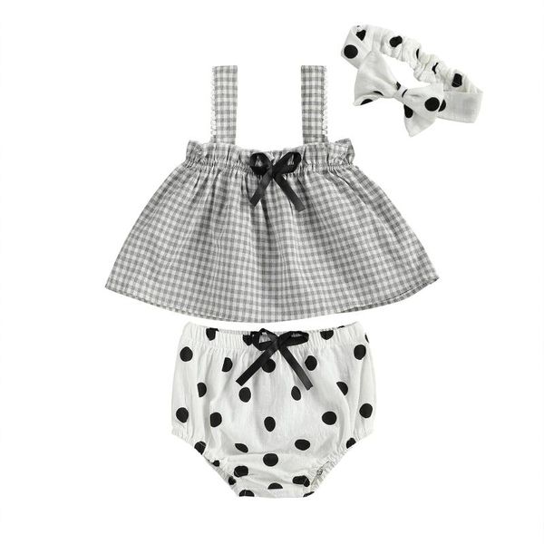 clothing sets 3pcs baby summer outfits plaid square collar sleeveless tank + dot elastic waist shorts hairband for toddlers girls, White
clothing sets 3pcs baby summer outfits plaid square collar sleeveless tank + dot elastic waist shorts hairband for toddlers girls, White