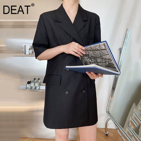 women black patchwork double breasted dress turn-down collar short sleeve slim fit fashion tide summer 7e0812 210421, Black;gray
women black patchwork double breasted dress turn-down collar short sleeve slim fit fashion tide summer 7e0812 210421, Black;gray