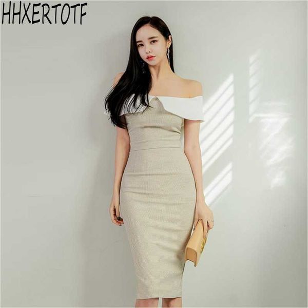 spring summer slash neck ruffled folds stitching pencil dres casual bodycon sheath dresses 210531, Black;gray
spring summer slash neck ruffled folds stitching pencil dres casual bodycon sheath dresses 210531, Black;gray