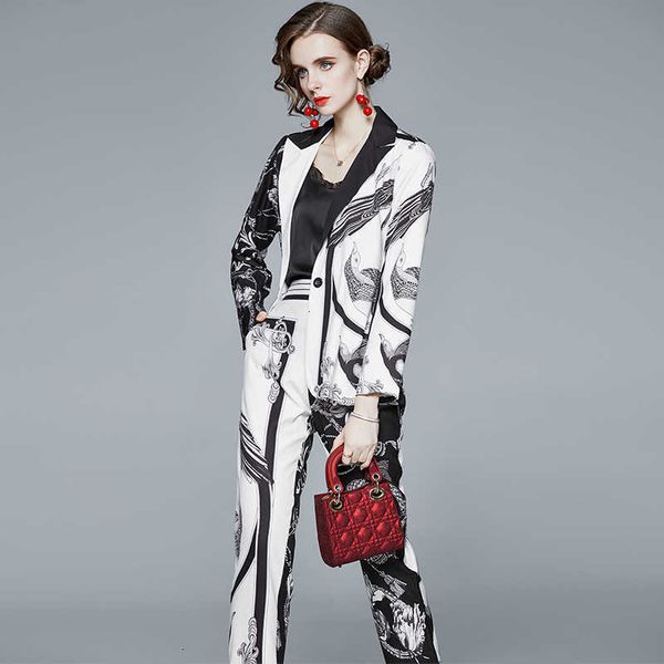 women's two piece pants fashion women flower print 2 s sets single button long sleeve blazer + elastic waist pocket pant p10g, White
women's two piece pants fashion women flower print 2 s sets single button long sleeve blazer + elastic waist pocket pant p10g, White