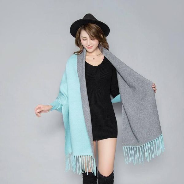 scarves women winter poncho with sleeve shawls and wraps for ladies shawl thicken scarf stoles warm feminino ponchos capes, Blue;gray
scarves women winter poncho with sleeve shawls and wraps for ladies shawl thicken scarf stoles warm feminino ponchos capes, Blue;gray