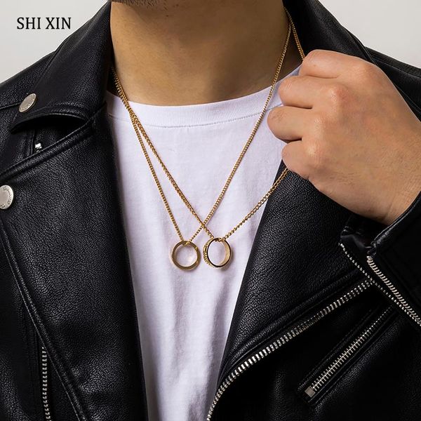 pendant necklaces shixin layered chains with circle necklace men/women trendy choker on neck 2021 fashion jewelry gifts, Silver
pendant necklaces shixin layered chains with circle necklace men/women trendy choker on neck 2021 fashion jewelry gifts, Silver