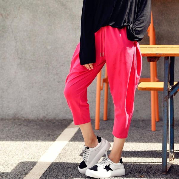 women's pants & capris micoco k8225c korean fashion loose and comfortable elastic waist seven points leisure motion, Black;white
women's pants & capris micoco k8225c korean fashion loose and comfortable elastic waist seven points leisure motion, Black;white