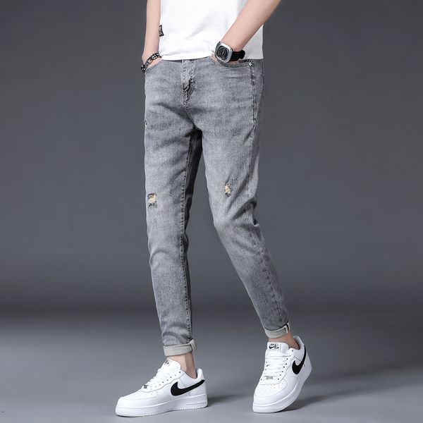 spring and autumn jeans men's slim feet korean style trend men's fashion casual tide brand stretch trousers, Blue
spring and autumn jeans men's slim feet korean style trend men's fashion casual tide brand stretch trousers, Blue